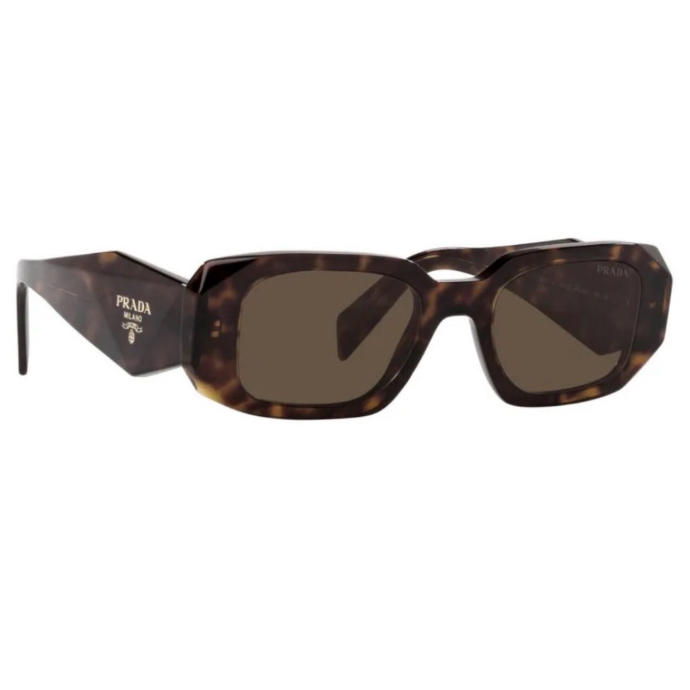Prada Tortoiseshell Rectangular Sunglasses - Brown & Dark Amber